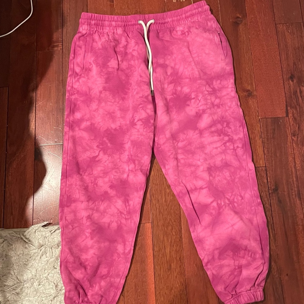 Hot pink tie dye sweatpants